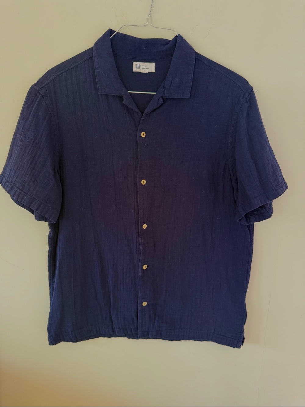 GAP Navy Short-Sleeve Button-Down Shirt